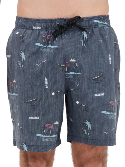 BASEHIT Ανδρική βερμούδα μαγιό 221.BM505.33R PR 286 OFF BLACK
