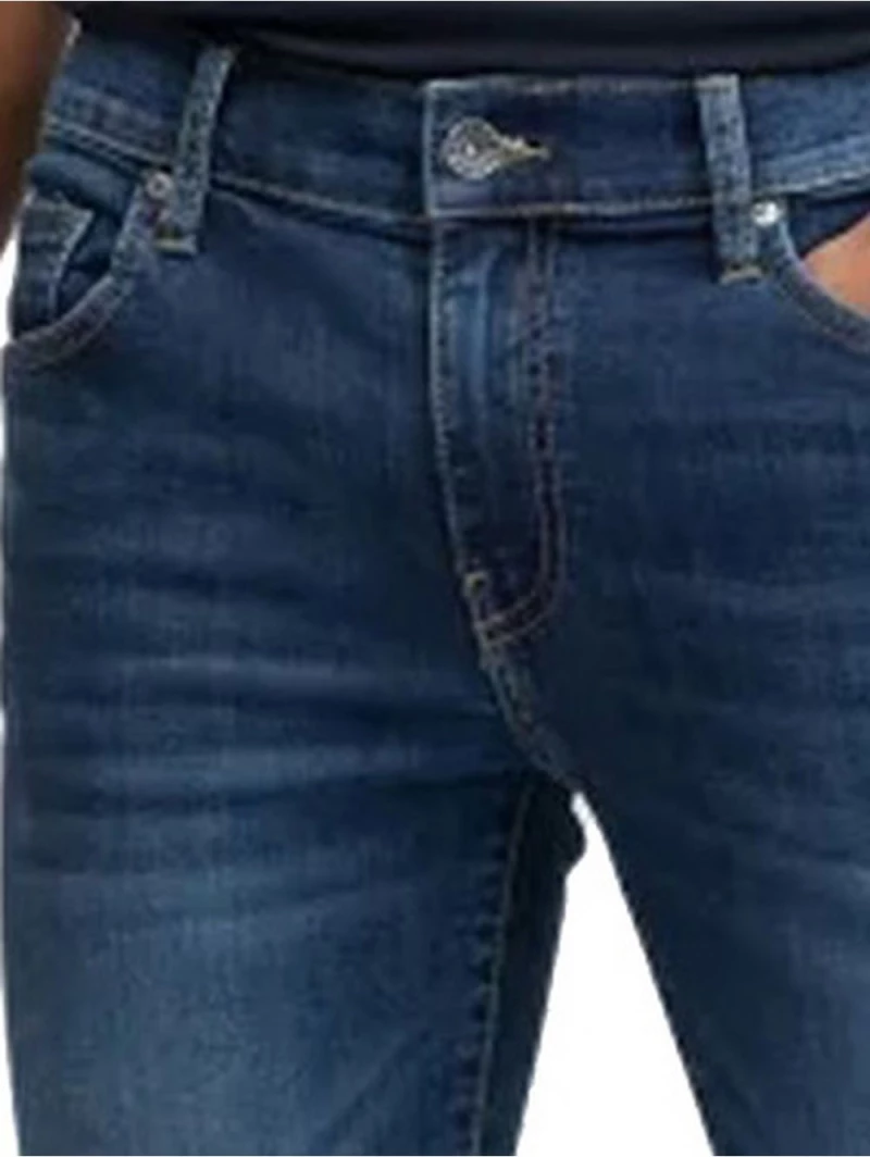 BIG STAR Ανδρικό μπλέ ελαστικό παντελόνι τζιν JEFFRAY SKINNY 502 BLUE