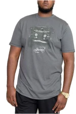 DUKE Ανδρικό γκρί κοντομάνικo Tshirt SOMERTON D555 Khaki (έως 7XL)