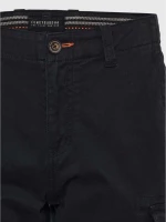 FUNKY BUDDHA Ανδρικό μαύρο ελαστικό cargo παντελόνι FBM008-002-02 BLACK