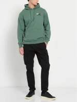 FUNKY BUDDHA Ανδρικό μαύρο ελαστικό cargo παντελόνι FBM008-002-02 BLACK