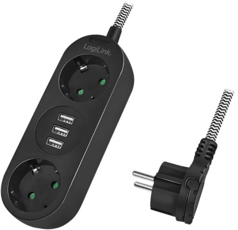 Socket 2xSchuko with 3xUSB Logilink LPS262U 1,5m