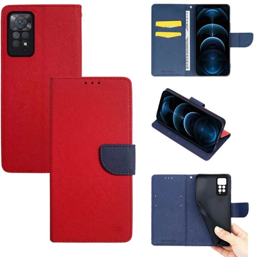 Θήκη Βιβλίο Sonique Trend Book Xiaomi Redmi Note 11 Pro 4G/5G / Redmi Note 12 Pro 4G Κόκκινο / Σκούρο Μπλε - Sonique - Κόκκινο / Σκούρο Μπλε - Redmi Note 11 Pro 4G/5G, Redmi Note 12 Pro 4G