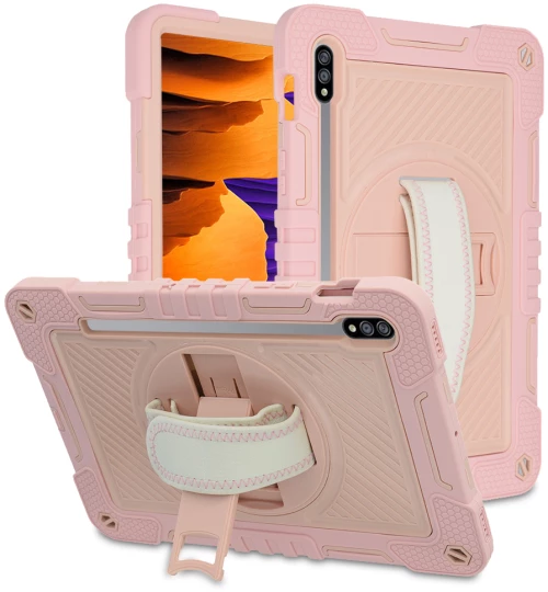 Techsuit - StripeShell 360 - Samsung Galaxy Tab S7 / Tab S8 - Pink