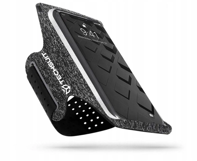 Techsuit - Sports Armband (TH10) - with Velcro, for Phones, max 6.5\ - Gray / White"