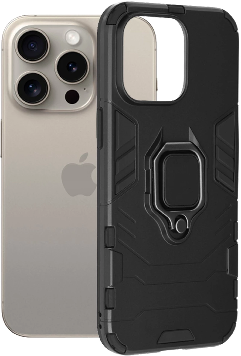 Techsuit - Silicone Shield - iPhone 15 Pro Max - Black