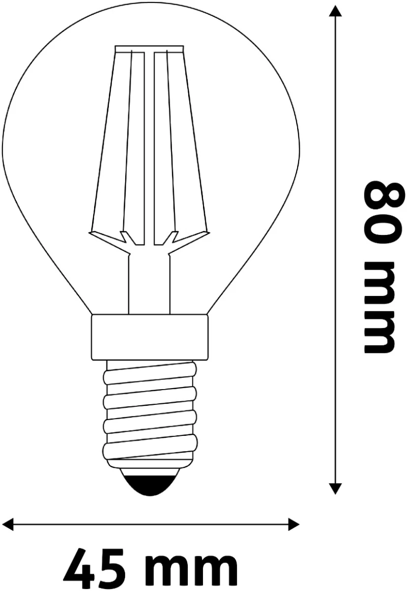 Avide LED Filament Σφαιρική 4.9W E14 Θερμό 2700K Super Υψηλής Φωτεινότητας