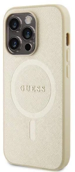 Original Case APPLE IPHONE 15 PRO MAX Guess Hardcase Saffiano MagSafe (GUHMP15XPSAHMCB) gold