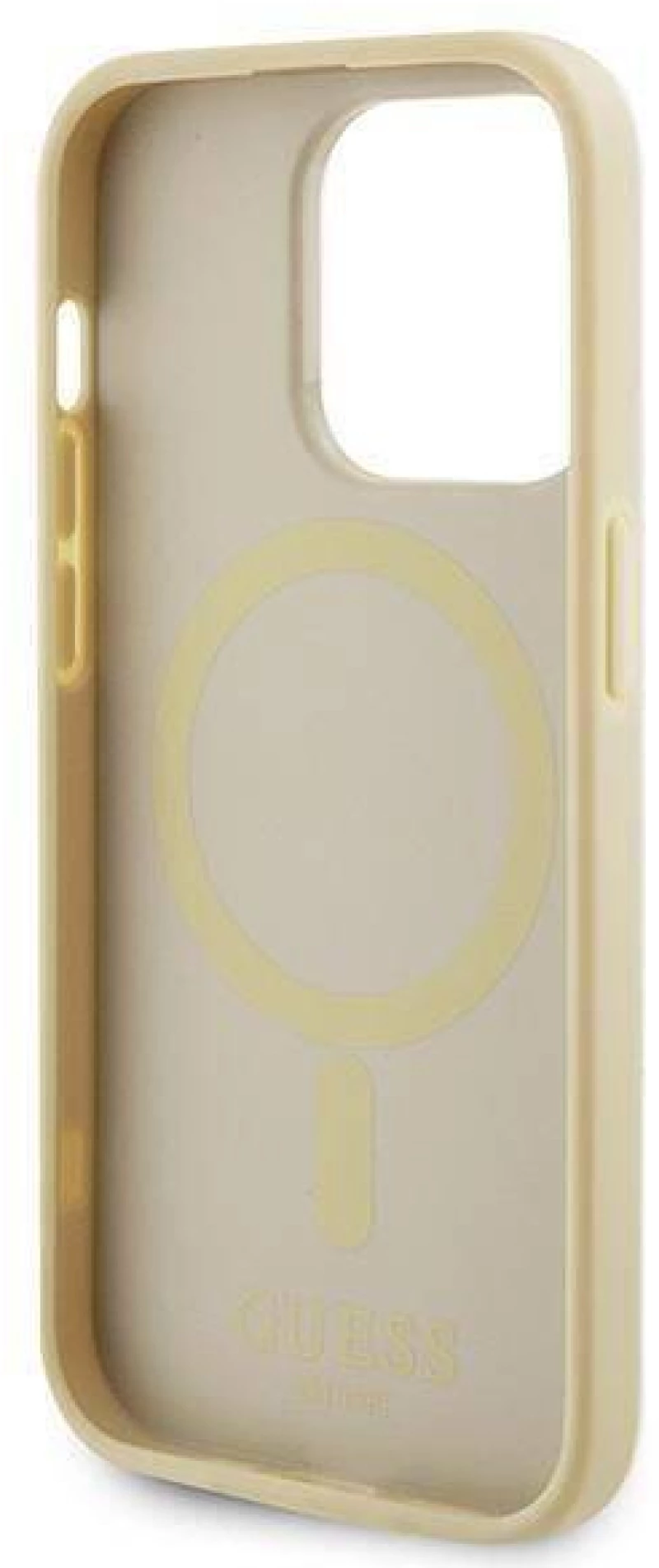 Original Case APPLE IPHONE 15 PRO MAX Guess Hardcase Saffiano MagSafe (GUHMP15XPSAHMCB) gold