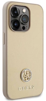 Original Case APPLE IPHONE 15 PRO MAX Guess Hardcase Strass Metal Logo (GUHCP15XPS4DGPD) gold