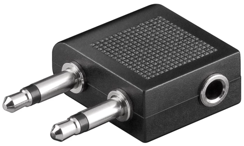 GOOBAY αντάπτορας 2x 3.5mm 2-pin σε 3.5 mm 3-pin 61004, μαύρο