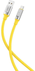 XO NB251 ΚΑΛΩΔΙΟ ΦΟΡΤΙΣΗΣ 6A LIQUID SILICONE RUBBER, TYPE-C, 1M, ΚΙΤΡΙΝΟ