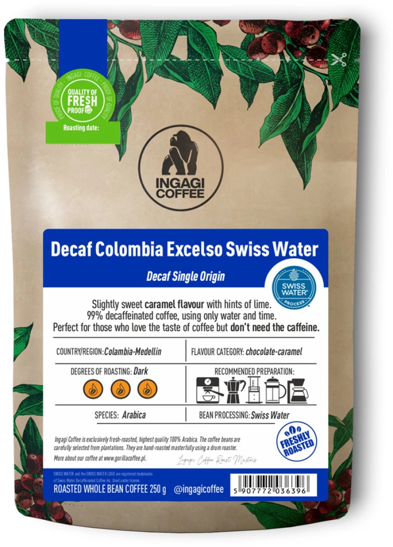 Καφές Espresso Ingagi Colombia Excelso Decaf Swisswater 250g σε κόκκους
