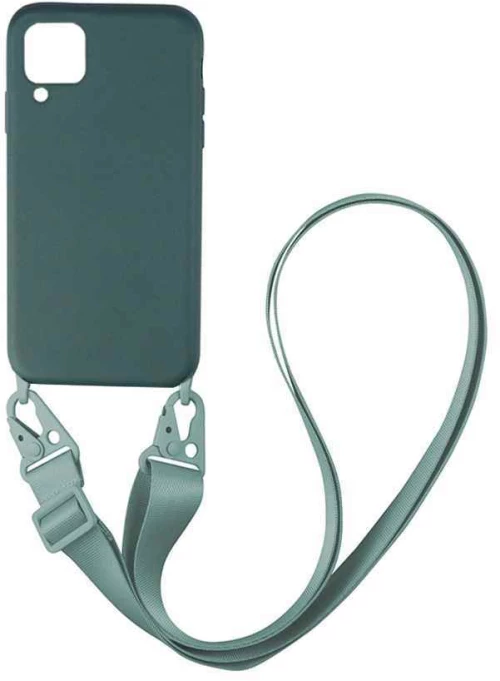 Θήκη CarryHang Liquid Silicone Strap Samsung Galaxy A22 4G / Galaxy M32 4G / Galaxy M22 4G Πράσινο Σκούρο - My Colors - Πράσινο Σκούρο - Galaxy A22 4G, Galaxy M22 4G, Galaxy M32 4G