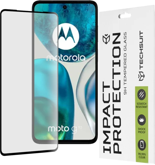 Techsuit - 111D Full Cover / Full Glue Glass - Motorola Moto G52 / Moto G82 5G - Black