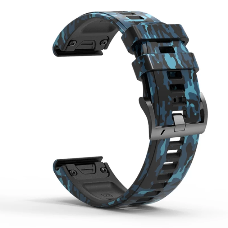 Camouflage Silicone Για Garmin Fenix 5/6/6 Pro/7 (Fits All 22mm)- Μπλε