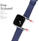 Dux Ducis® Rhombus Pattern Δερμάτινο Λουράκι για Apple Watch Series 38/40/41mm-- Μπλε