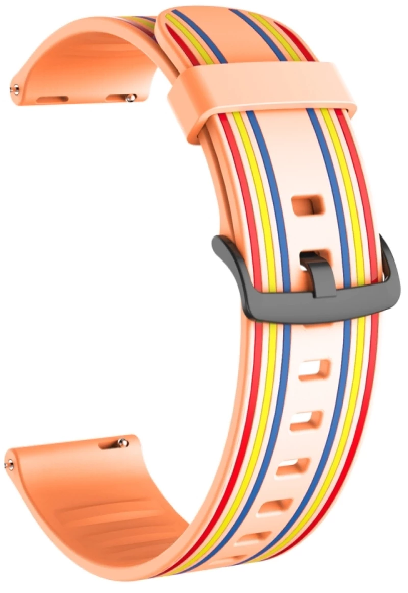 Ανταλλακτικό Λουράκι Σιλικόνης Stripes Fits all 22mm Orange OEM