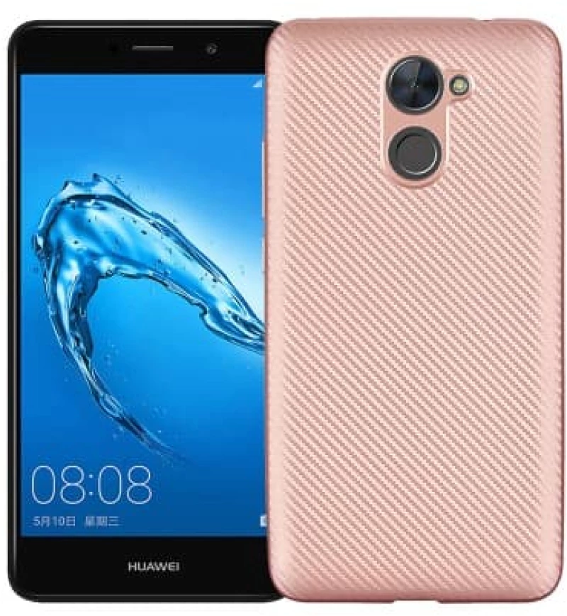 OEM Carbon TPU Case Y7 (2017) Rose Gold