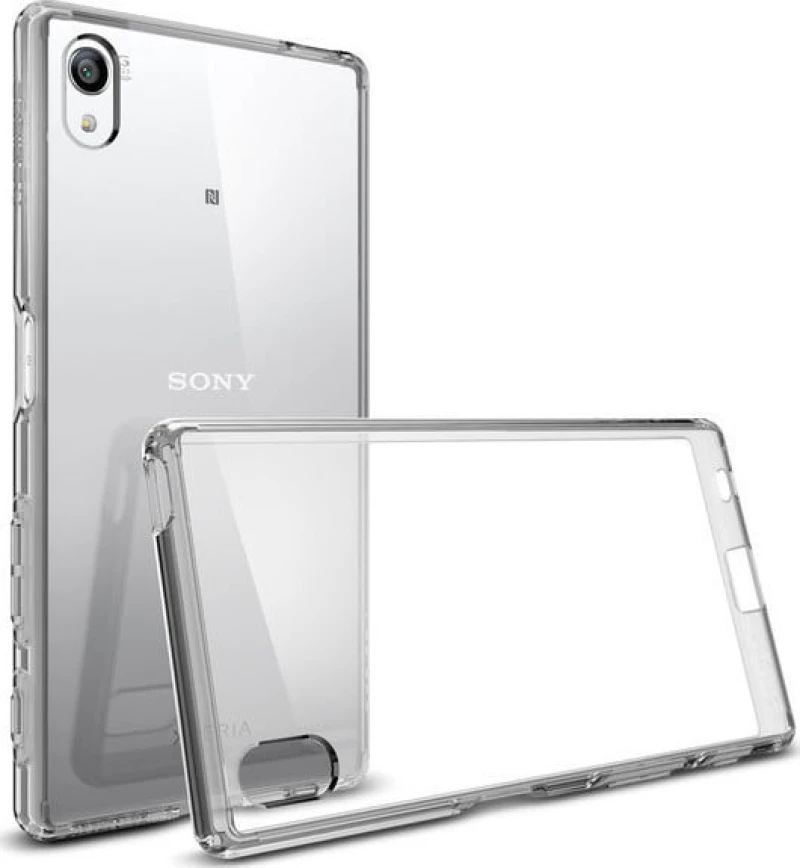 OEM Back Cover Σιλικόνης με Frame  Ασημί Transparent Xperia XZ