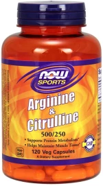 Arginine & Citrulline 500/250 120 φυτοκάψουλες  Now / Αμινοξέα