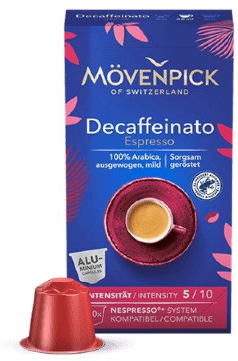 Movenpick Κάψουλες Espresso Decaffeinato Συμβατές Με Μηχανή Nespresso 10caps 57g