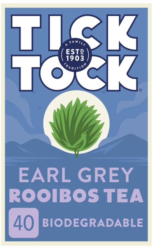 Αφέψημα Βοτάνων Tick Tock Rooibos Earl Grey 40 Tea Bags 90g