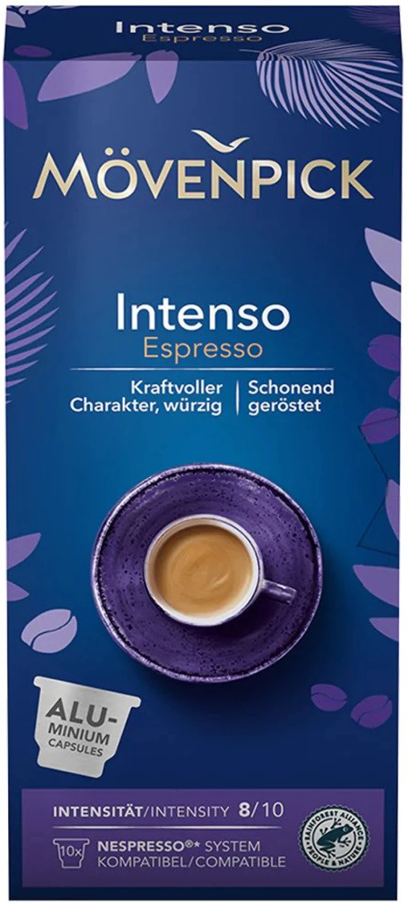 Movenpick Κάψουλες Espresso Intenso Συμβατές Με Μηχανή Nespresso 10caps 57g