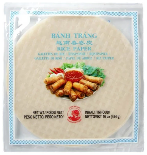 Φύλλα Ρυζιού Cock Spring Roll Rice Paper Square 17cm 454g