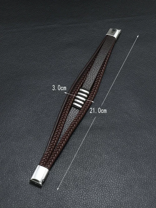 Ανδρικό μπρασελέ δερμάτινο καφέ μαύρο