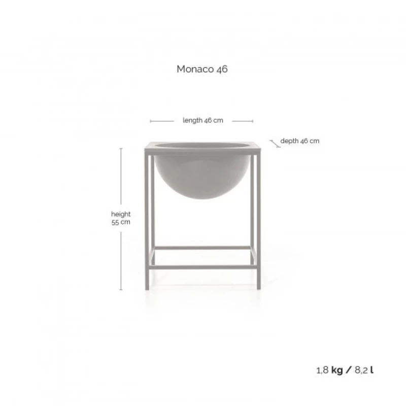 Ecopots Γλάστρα Monaco 46 Dark Grey