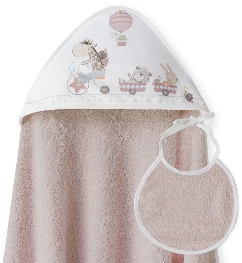 INTERBABY ΣΕΤ ΜΠΟΥΡΝΟΥΖΙ & ΣΑΛΙΑΡΑ JIRAFA BICICLETA DARK PINK 8435690615401