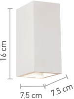 InLight Επιτοίχιο φωτιστικό λευκό από γύψο 2XGU10 D:16cm (43033)