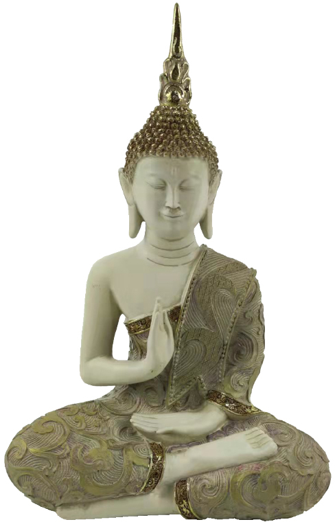 FADHI DECO ΒΟΥΔΑΣ POLYRESIN ΜΠΕΖ ΧΡΥΣΟ ΜΩΒ 21,9x11,7xH33,5cmINTHEBOX