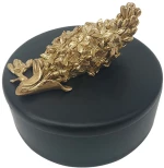 BLOOM 1 ΚΟΥΤΙ ΑΠΟΘΗΚΕΥΣΗΣ POLYRESIN ΜΑΥΡΟ ΧΡΥΣΟ D11,8xH8,7cmINTHEBOX