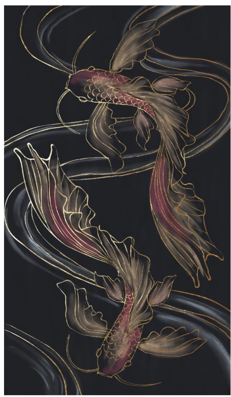 FISH IN LOVE ΠΙΝΑΚΑΣ ΚΑΜΒΑΣ ΠΟΛΥΧΡΩΜΟ 70x120xH3,5cmINTHEBOX