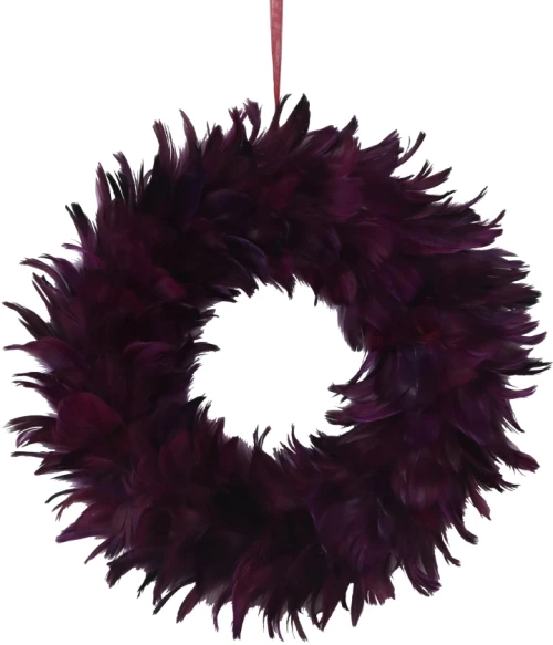 CHRISTMASH GRAPE 1 ΚΡΕΜΑΣΤΟ ΣΤΕΦΑΝΙ ΜΕ ΦΤΕΡΑ POLYFOAM ΦΤΕΡΟ ΜΩΒ 39x8xH39cmINTHEBOX