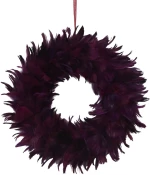 CHRISTMASH GRAPE 1 ΚΡΕΜΑΣΤΟ ΣΤΕΦΑΝΙ ΜΕ ΦΤΕΡΑ POLYFOAM ΦΤΕΡΟ ΜΩΒ 39x8xH39cmINTHEBOX