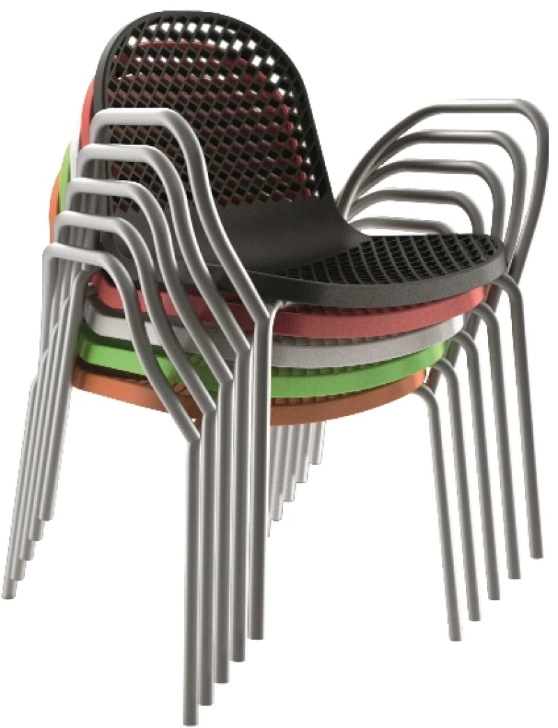 Nervi/P Armchair - Μέταλλο - 58x58x80 cm