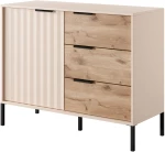 Μπουφές Rave Μπεζ+φυσικό Viking 104x82x40cm
