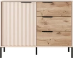 Μπουφές Rave Μπεζ+φυσικό Viking 104x82x40cm