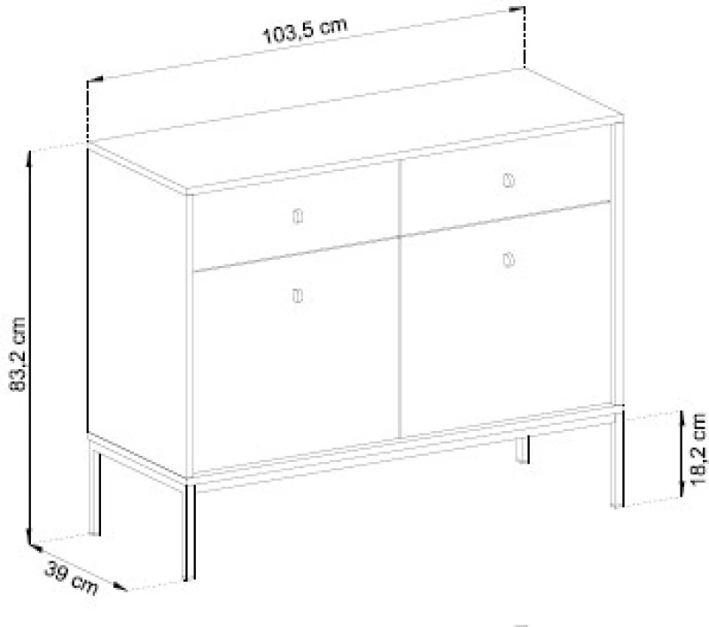 Μπουφές Mono χρώμα Μπεζ 103x83x39cm
