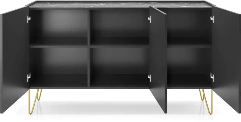 Μπουφές Harmony ανθρακί+Μάρμαρο 144x37x83cm