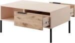Τραπεζάκι Rave με συρτάρια Μπεζ+φυσικό Viking 97x45x60cm