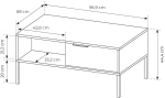 Τραπεζάκι Rave με συρτάρια Μπεζ+φυσικό Viking 97x45x60cm