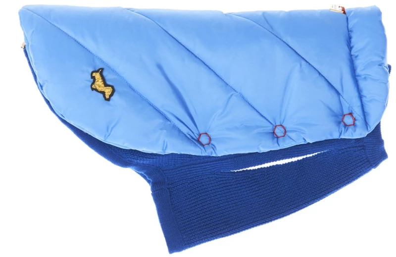 Poldo Dog Couture Cortina Blue 2 in 1 Reversible Dog Coat