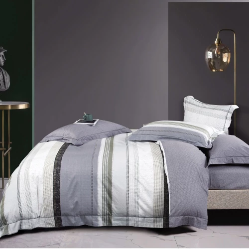 Παπλωματοθήκη Εμπριμέ Σετ Linen Υπέρδιπλη Borea Home Textiles