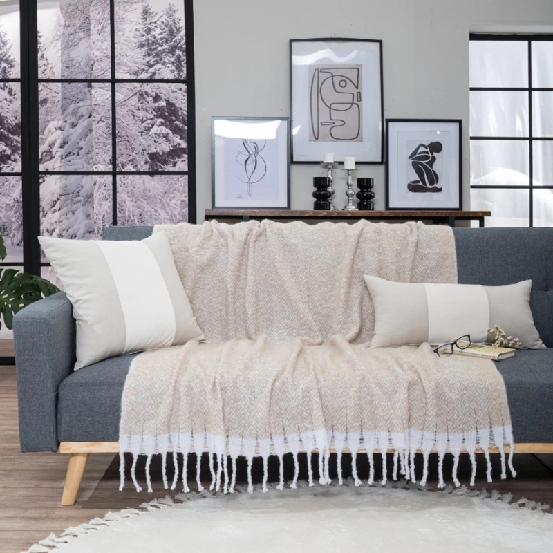 Ριχτάρι-Κουβέρτα Καναπέ Mohair 01 Teoran 130 x 150cm