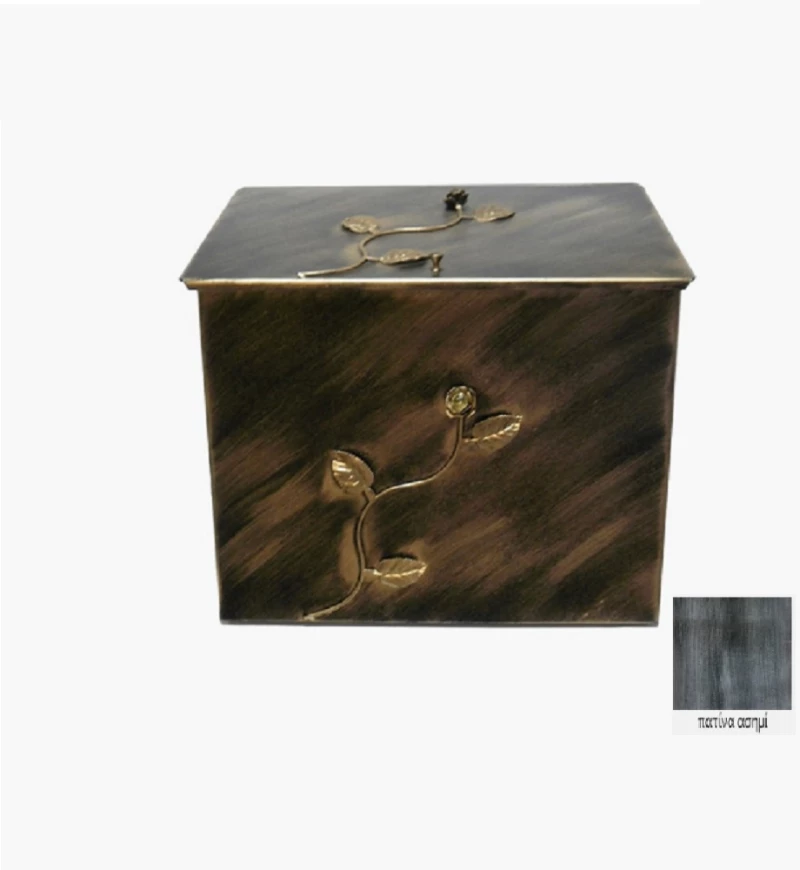 Ξυλοθηκη Μεγαλη Μπουμπούκι με πετράδι 63x54x44 Ασημί