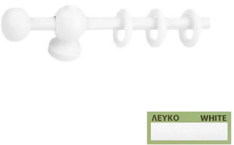 Κουρτινόξυλα Miraz Φ11 100cm Λευκό